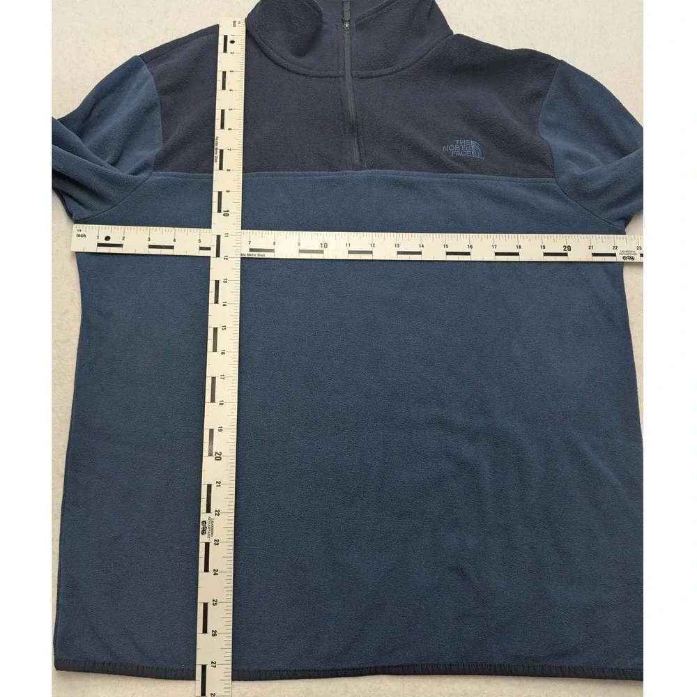 The North Face Fleece Pullover Mens Large Blue Quarter Zip Mock Neck Jacket